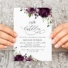 Plum Purple Flowers Birthday Invitation, Girl Birthday, Any Birthday, Printable File, Edit Yourself, SH94