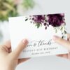 Plum Purple Flowers Thank You Card, Girl Birthday, Printable File, Edit Yourself, SH94