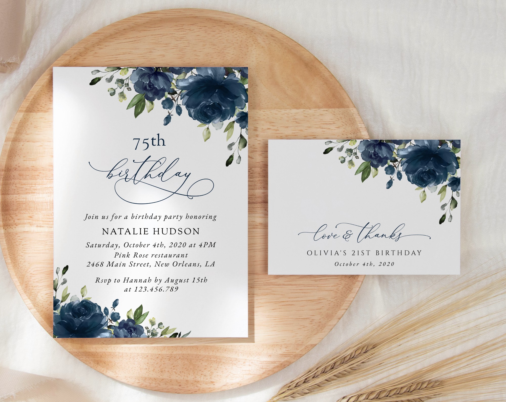 SH95 Navy Blue Flowers Birthday Shop by Collection