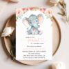 Little Elephant First Birthday Invitation, Birthday Stationery, Girl Birthday, Printable File, Edit Yourself, SH97