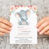 Little Elephant First Birthday Invitation, Birthday Stationery, Girl Birthday, Printable File, Edit Yourself, SH97