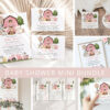 Farm Animals and Pink Barn Baby Shower Mini Bundle, Girl Baby Shower, Printable File, Edit Yourself, SH98