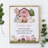 Farm Animals and Pink Barn Custom Sign, Printable File, Edit Yourself, SH98 SH112