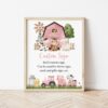 Farm Animals and Pink Barn Custom Sign, Printable File, Edit Yourself, SH98 SH112