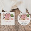 Farm Animals and Pink Barn Favor Tags, Gift Tags, Party Tags, Girl Baby Shower, Printable File, Edit Yourself, SH98