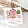 Farm Animals and Pink Barn Favor Tags, Gift Tags, Party Tags, Girl Baby Shower, Printable File, Edit Yourself, SH98
