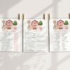 Farm Animals and Pink Barn Baby Shower Games, Set of 3 Games, Girl Baby Shower, Printable File, Edit Yourself, SH98