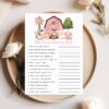 Farm Animals and Pink Barn Baby Shower Games, Set of 3 Games, Girl Baby Shower, Printable File, Edit Yourself, SH98