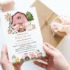 Farm Animals and Pink Barn Baby Shower Invitation, Girl Baby Shower, Printable File, Edit Yourself, SH98 Farm Animals and Pink Barn Baby Shower Invitation, Girl Baby Shower, Printable File, Edit Yourself, SH98