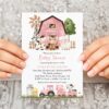 Farm Animals and Pink Barn Baby Shower Invitation, Girl Baby Shower, Printable File, Edit Yourself, SH98 Farm Animals and Pink Barn Baby Shower Invitation, Girl Baby Shower, Printable File, Edit Yourself, SH98