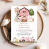 Farm Animals and Pink Barn Baby Shower Invitation, Girl Baby Shower, Printable File, Edit Yourself, SH98 Farm Animals and Pink Barn Baby Shower Invitation, Girl Baby Shower, Printable File, Edit Yourself, SH98