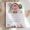 Farm Animals and Pink Barn Baby Shower Invitation, Girl Baby Shower, Printable File, Edit Yourself, SH98 Farm Animals and Pink Barn Baby Shower Invitation, Girl Baby Shower, Printable File, Edit Yourself, SH98