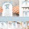 Baby Elephant First Birthday Mini Bundle, Boy Birthday, Printable File, Edit Yourself, SH99