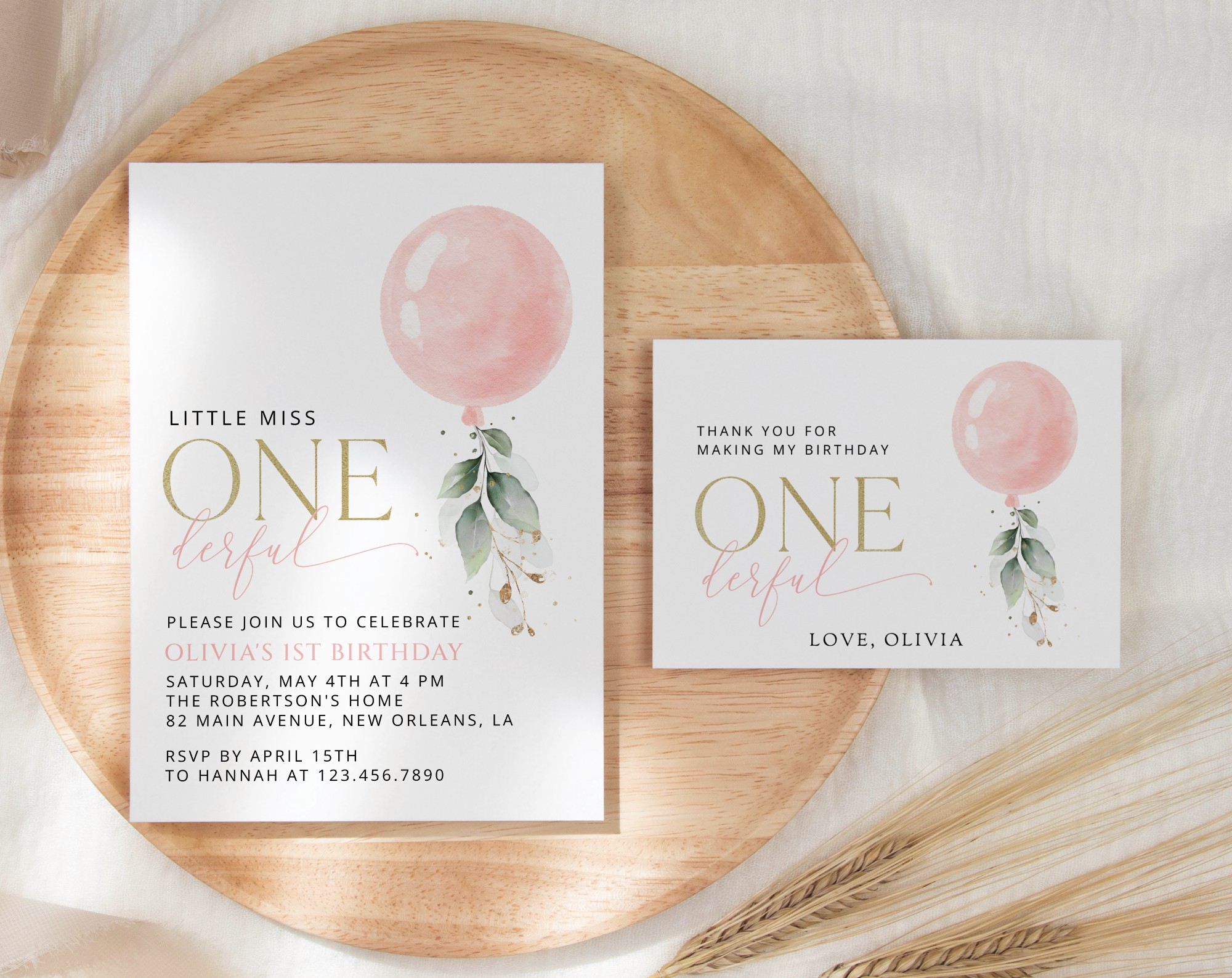 SH101 Pink Balloon First Birthday Shop by Collection