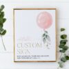 Pink Balloon Custom Sign, Birthday Sign, First Birthday, Girl Birthday, Printable File, Edit Yourself, SH101 Pink Balloon Custom Sign, Birthday Sign, First Birthday, Girl Birthday, Printable File, Edit Yourself, SH101
