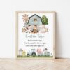 Farm Animals and Blue Barn Custom Sign, Printable File, Edit Yourself, SH102 SH113