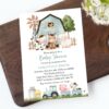 Farm Animals and Blue Barn Baby Shower Invitation, Boy Baby Shower, Printable File, Edit Yourself, SH102 Farm Animals and Blue Barn Baby Shower Invitation, Boy Baby Shower, Printable File, Edit Yourself, SH102