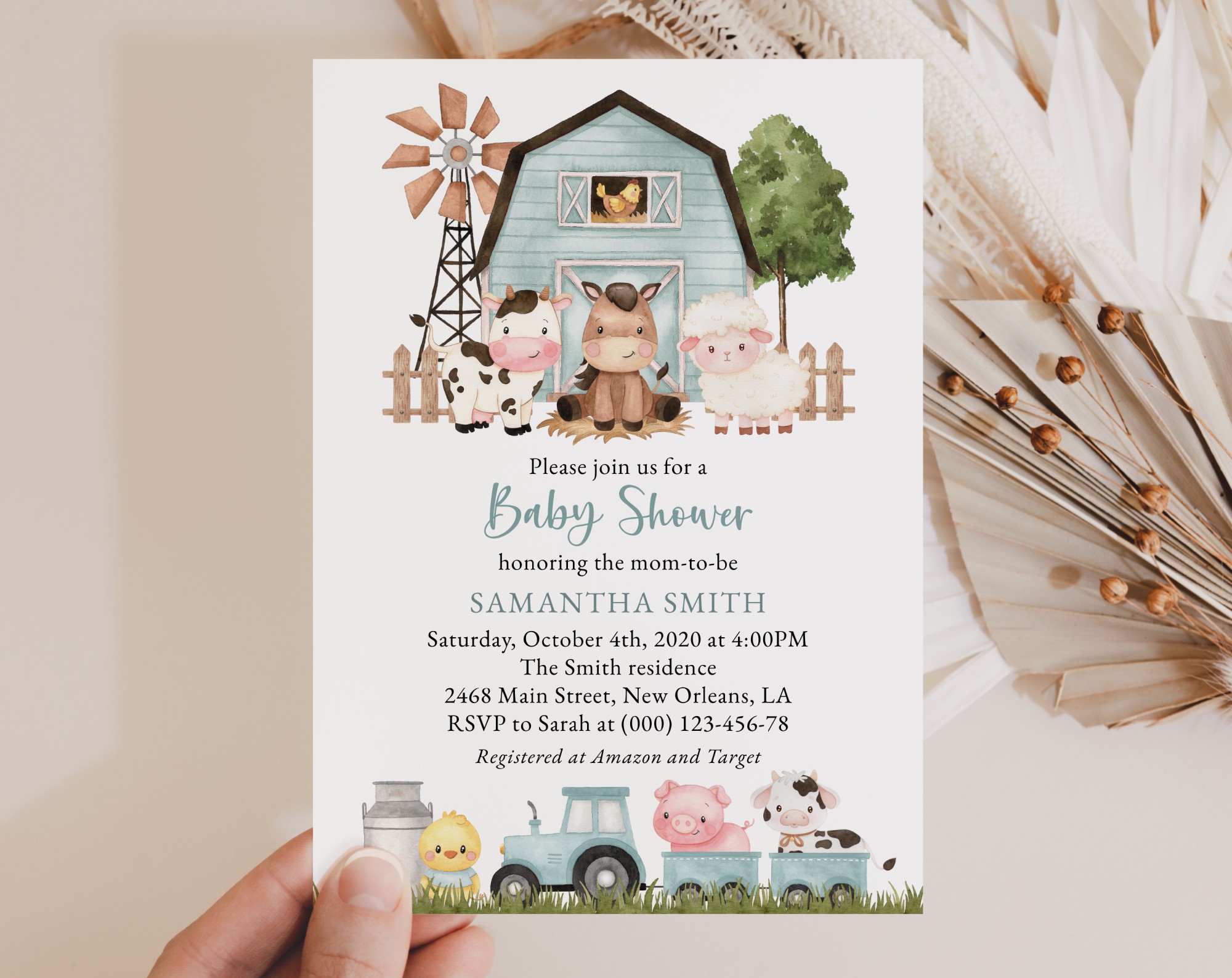 Farm Animals and Blue Barn Baby Shower Invitation, Boy Baby Shower, Printable File, Edit Yourself, SH102 Farm Animals and Blue Barn Baby Shower Invitation, Boy Baby Shower, Printable File, Edit Yourself, SH102