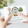Farm Animals and Blue Barn Thank You Card, Boy Baby Shower, Printable File, Edit Yourself, SH102