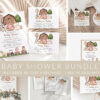 Farm Animals and Brown Barn Baby Shower Mini Bundle, Gender Neutral Baby Shower, Printable File, Edit Yourself, SH103