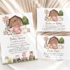 Farm Animals and Brown Barn Baby Shower Invitation Suite, Gender Neutral Baby Shower, Printable File, Edit Yourself, SH103