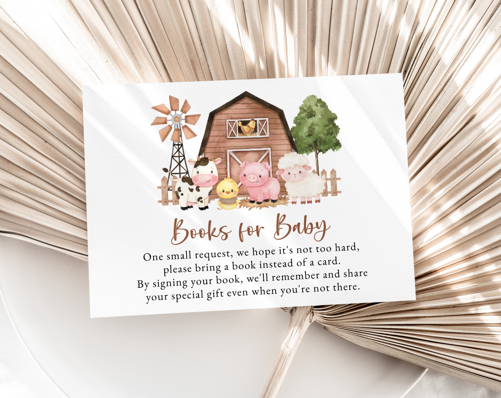 Farm Animals and Brown Barn Baby Shower Invitation Suite, Gender Neutral Baby Shower, Printable File, Edit Yourself, SH103