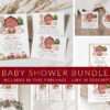 Farm Animals and Red Barn Baby Shower Mini Bundle, Girl Baby Shower, Printable File, Edit Yourself, SH104