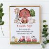 Farm Animals and Red Barn Custom Sign, Printable File, Edit Yourself, SH104 SH115