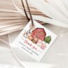 Farm Animals and Red Barn Favor Tags, Gift Tags, Party Tags, Girl Baby Shower, Printable File, Edit Yourself, SH104
