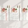 Farm Animals and Red Barn Baby Shower Games, Set of 3 Games, Girl Baby Shower, Printable File, Edit Yourself, SH104