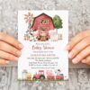 Farm Animals and Red Barn Baby Shower Invitation, Girl Baby Shower, Printable File, Edit Yourself, SH104