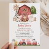 Farm Animals and Red Barn Baby Shower Invitation, Girl Baby Shower, Printable File, Edit Yourself, SH104