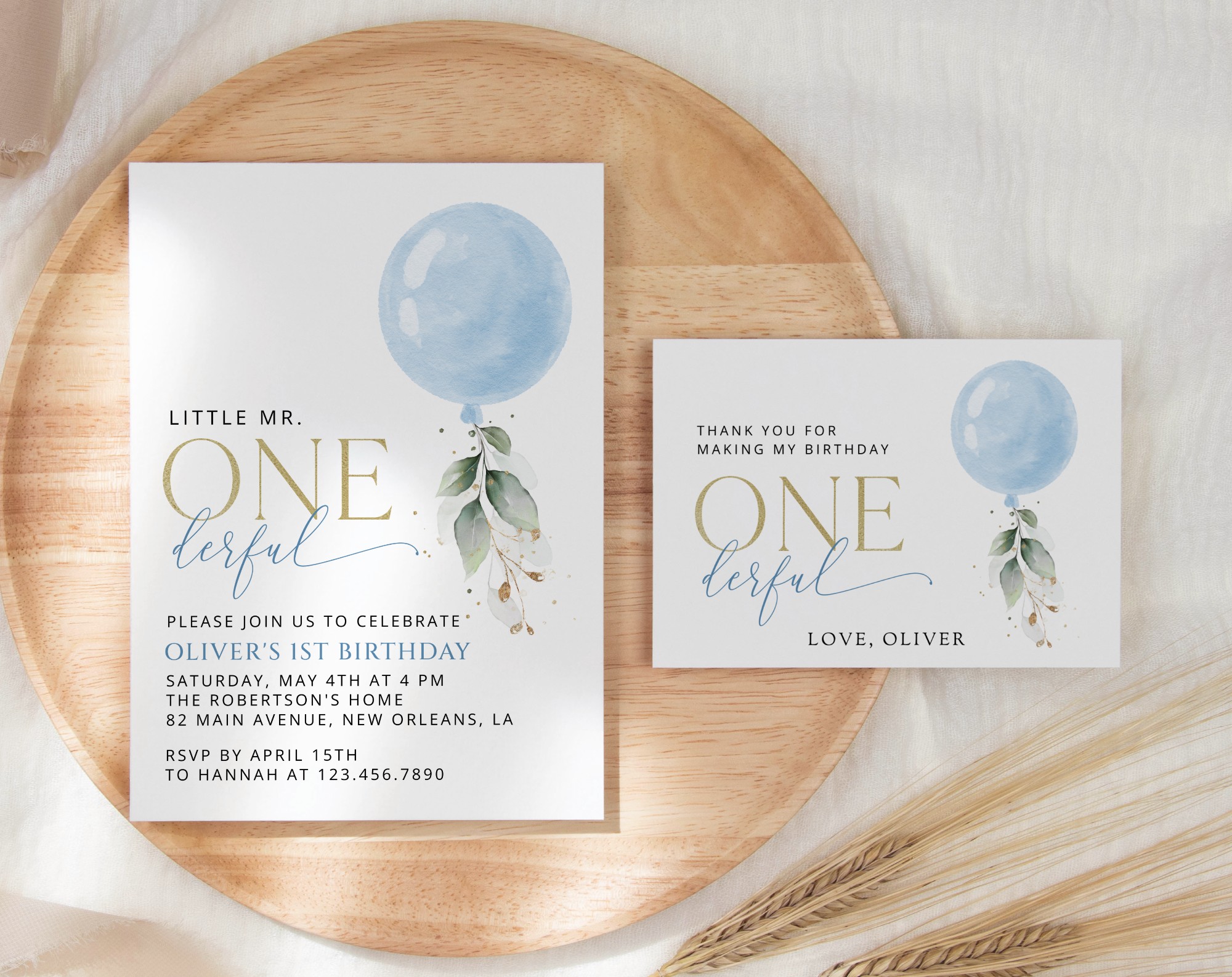 SH105 Blue Balloon First Birthday Shop by Collection