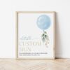 Blue Balloon Custom Sign, Birthday Sign, First Birthday, Boy Birthday, Printable File, Edit Yourself, SH105