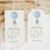 Blue Balloon Favor Tags, Gift Tags, First Birthday, Boy Birthday, Printable File, Edit Yourself, SH105