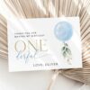 Blue Balloon Thank You Card, First Birthday, Boy Birthday, Printable File, Edit Yourself, SH105