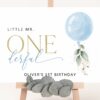 Blue Balloon Welcome Sign, Birthday Sign, First Birthday, Boy Birthday, Printable File, Edit Yourself, SH105