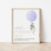 Purple Balloon Custom Sign, Birthday Sign, First Birthday, Girl Birthday, Printable File, Edit Yourself, SH106