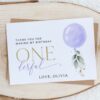 Purple Balloon Thank You Card, First Birthday, Girl Birthday, Printable File, Edit Yourself, SH106 Purple Balloon Thank You Card, First Birthday, Girl Birthday, Printable File, Edit Yourself, SH106