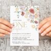 Colorful Flowers First Birthday Invite, Birthday Stationery, Girl Birthday, Printable File, Edit Yourself, SH107