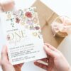 Colorful Flowers First Birthday Invite, Birthday Stationery, Girl Birthday, Printable File, Edit Yourself, SH107