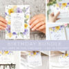 Purple and Yellow Flowers Birthday Mini Bundle, Girl Birthday, Any Birthday, Printable File, Edit Yourself, SH108 Purple and Yellow Flowers Birthday Mini Bundle, Girl Birthday, Any Birthday, Printable File, Edit Yourself, SH108