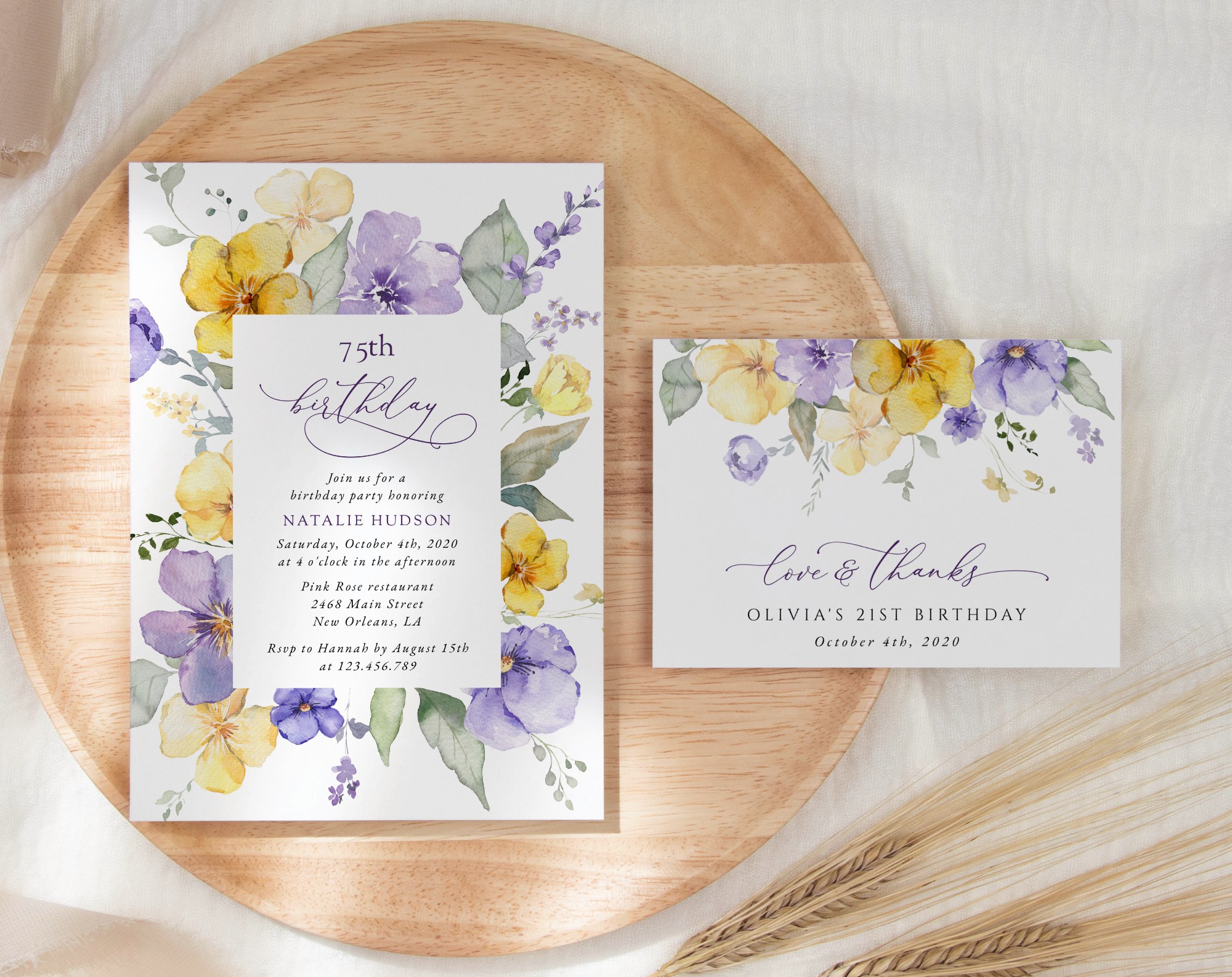 SH108 Purple and Yellow Flowers Birthday Shop by Collection