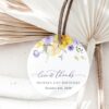 Purple and Yellow Flowers Favor Tags, Gift Tags, Girl Birthday, Printable File, Edit Yourself, SH108