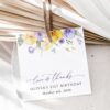Purple and Yellow Flowers Favor Tags, Gift Tags, Girl Birthday, Printable File, Edit Yourself, SH108