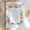 Purple and Yellow Flowers Birthday Invitation, Girl Birthday, Any Birthday, Printable File, Edit Yourself, SH108