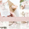 Blush Pink Flowers Birthday Mini Bundle, Girl Birthday, Any Birthday, Printable File, Edit Yourself, SH109