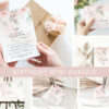 Blush Pink Flowers Birthday Mini Bundle, Girl Birthday, Any Birthday, Printable File, Edit Yourself, SH109