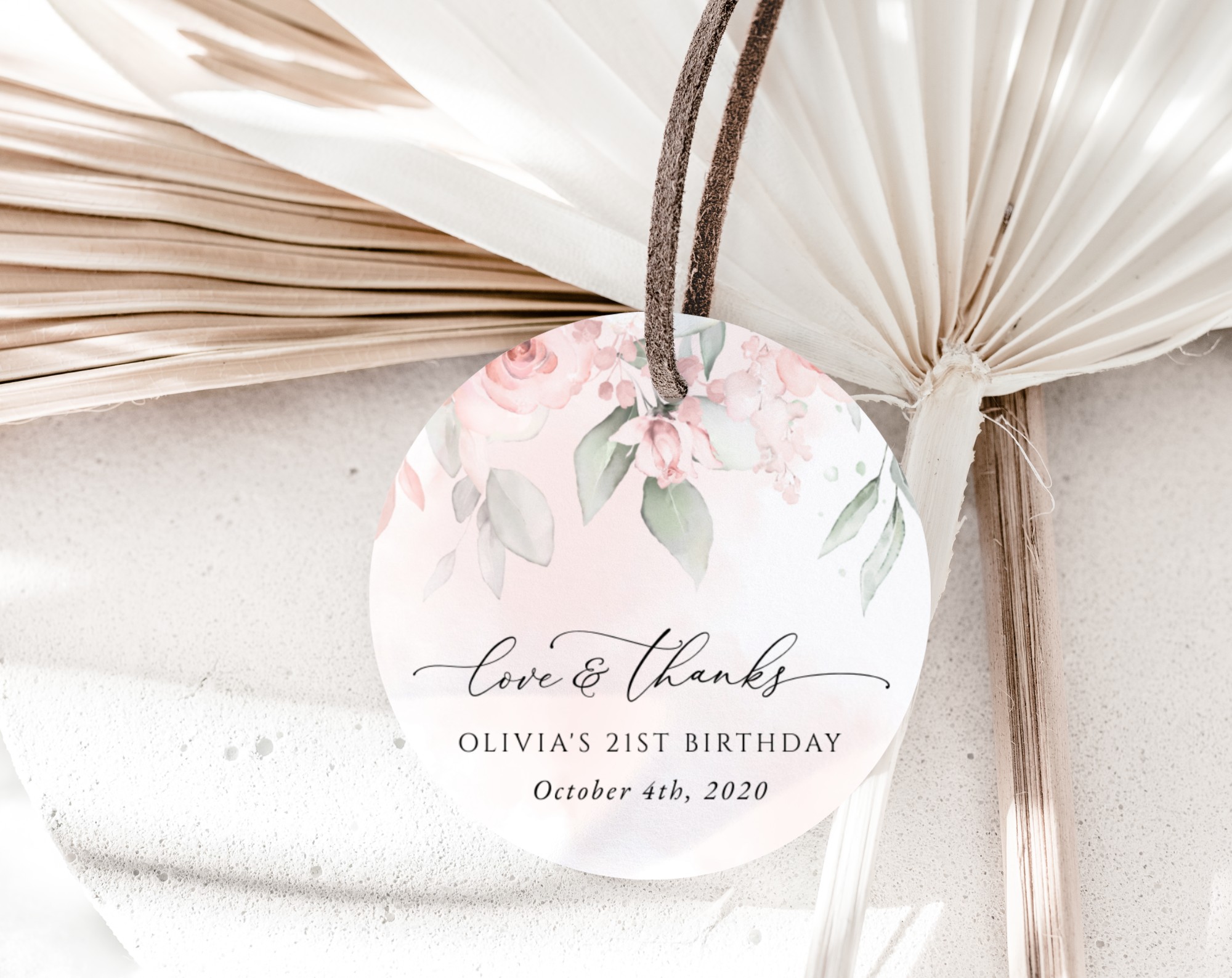Blush Pink Flowers Favor Tags, Gift Tags, Girl Birthday, Printable File, Edit Yourself, SH109 Blush Pink Flowers Favor Tags, Gift Tags, Girl Birthday, Printable File, Edit Yourself, SH109