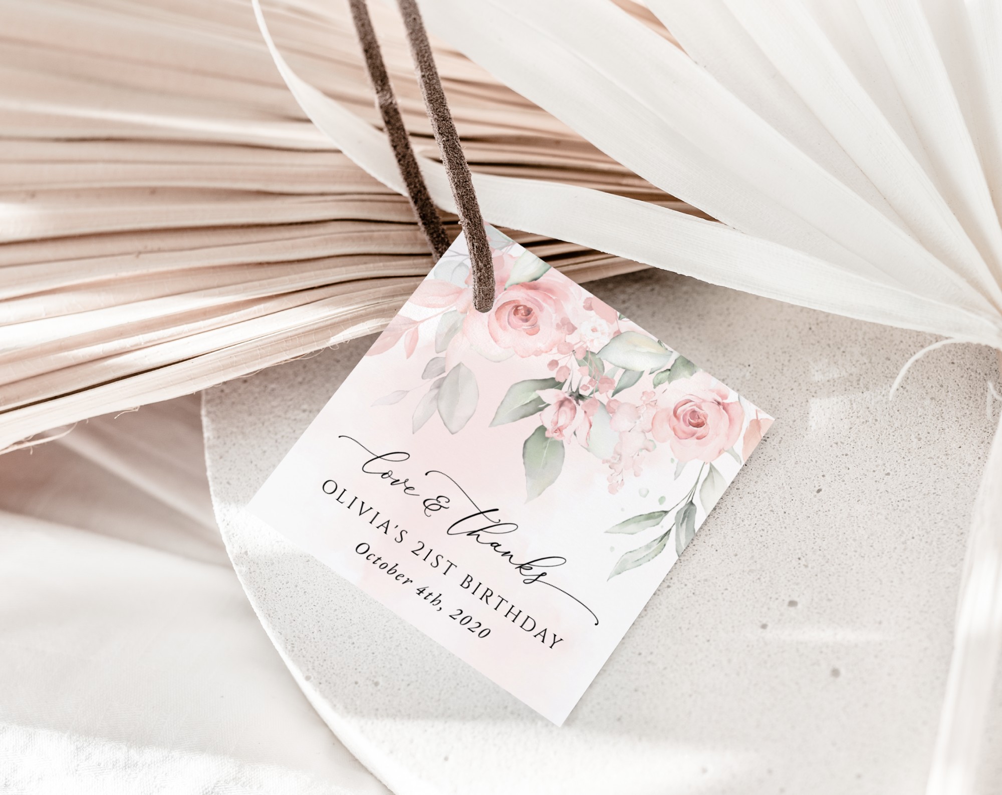Blush Pink Flowers Favor Tags, Gift Tags, Girl Birthday, Printable File, Edit Yourself, SH109 Blush Pink Flowers Favor Tags, Gift Tags, Girl Birthday, Printable File, Edit Yourself, SH109